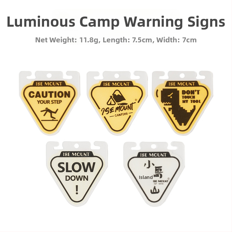 ISE MOUNT Vonkajší svetelný varovný signál pre kempovanie, prenosná PP doska, trojuholníkové svetlo