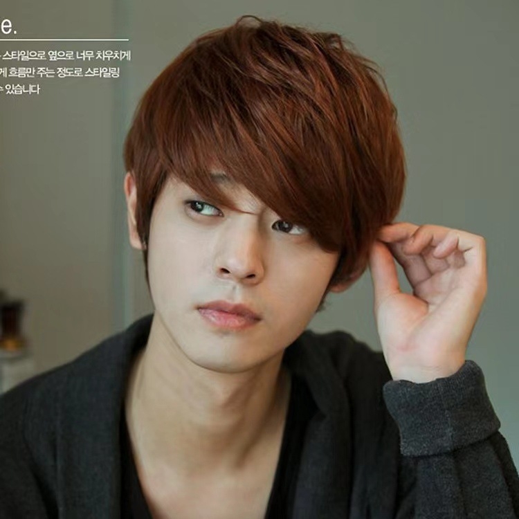 Perucă pentru bărbați, păr scurt, fibre sintetice rezistente la temperatură, model L534, aspect natural