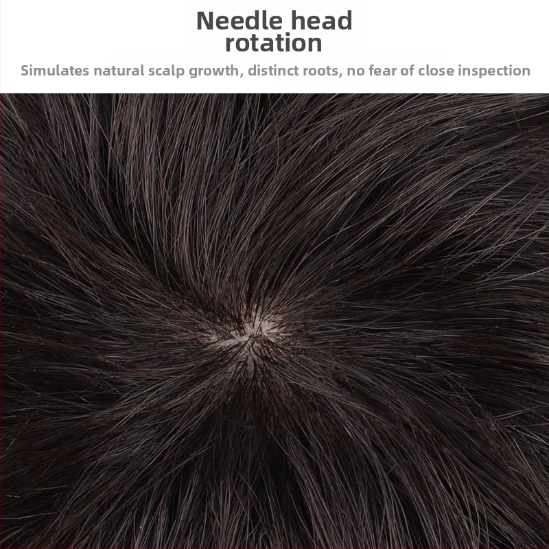 Pánska parochňa z pravých ľudských vlasov, krátky účes, model M01, ošetrenie mechanizmom, zakrýva šedivé vlasy a zväčšuje objem, farbenie nie je vhodné