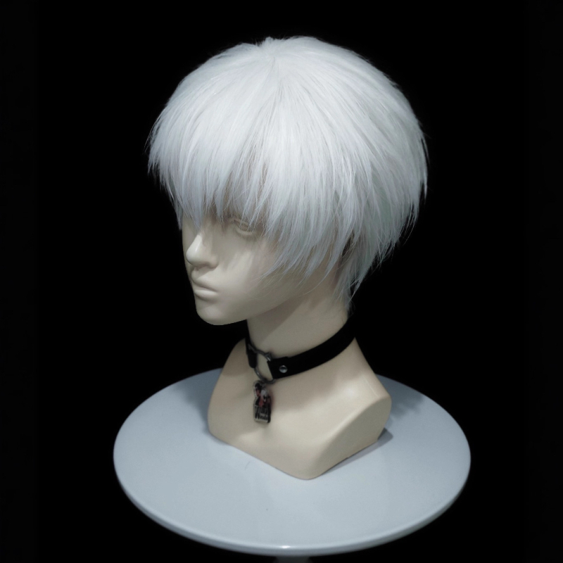 Perucă cosplay: Kaneki Ken, păr scurt, fibră rezistentă la temperatură, mecanism