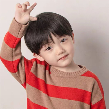 Perucă pentru copii Baifumi 901, păr scurt drept în stil coreean, franjă dreaptă, material: fir cu temperatură înaltă, cap complet respirabil