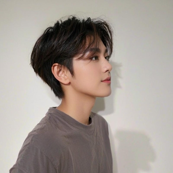 Perucă pentru bărbați, păr scurt drept, breton central | Fibre termice rezistente la temperatură, poate fi vopsită, Model 200