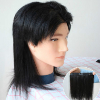 Перука за върха на главата, едно парче, невидима и дишаща, права коса, около 5 см, термоустойчиви влакна, може да се боядисва, модел 5006