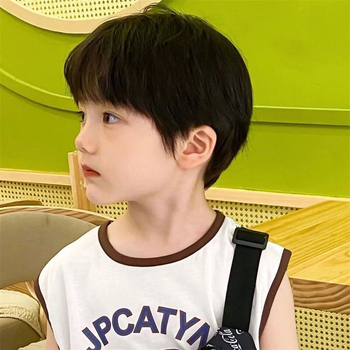 Perucă pentru copii, păr scurt drept, franjură Qi, fibre rezistente la temperatură, model 906