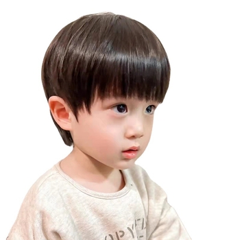 Perucă pentru copii, păr scurt drept, franjură Qi, fibre rezistente la temperatură, model 906