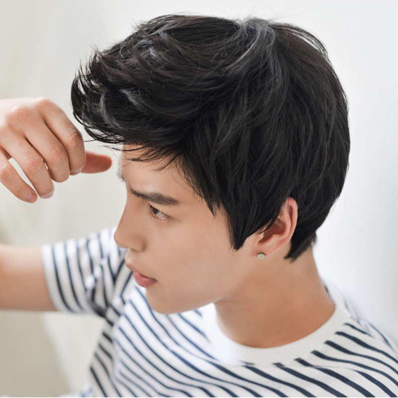 Meeste parukas, lühikesed juuksed, kõrge temperatuuriga kiud, mudel 327, värvima saab