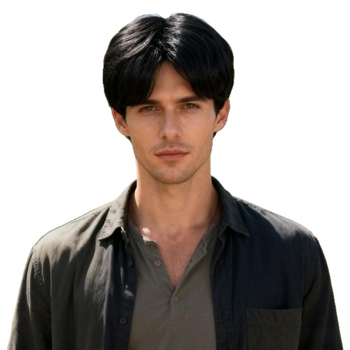 Perucă cosplay pentru bărbați: breton mediu, păr drept, fibre sintetice rezistente la temperaturi înalte, schimbare de look, model 200