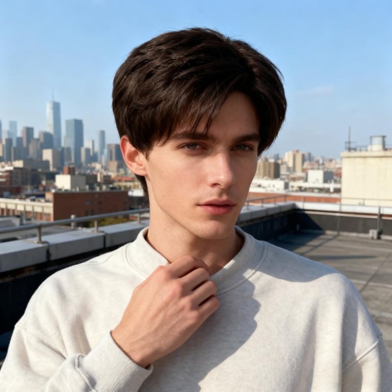 Perucă cosplay pentru bărbați: breton mediu, păr drept, fibre sintetice rezistente la temperaturi înalte, schimbare de look, model 200