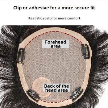 Vyrinė peruka iš tikrų plaukų, vainos papildymo panelė, trumpi tiesūs plaukai, lengva ir kvėpuojanti, galima dažyti ir perm.