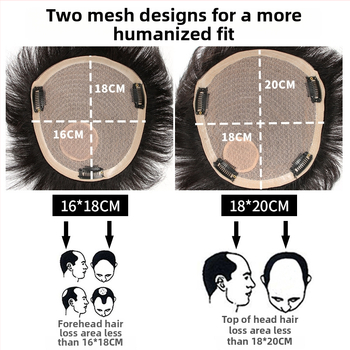 Vyrinė peruka iš tikrų plaukų, vainos papildymo panelė, trumpi tiesūs plaukai, lengva ir kvėpuojanti, galima dažyti ir perm.