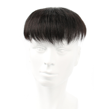 Парик за мъже от естествени коси, попълващ участък върху темето, прав, лек и дишащ, може да се боядисва и къдри.