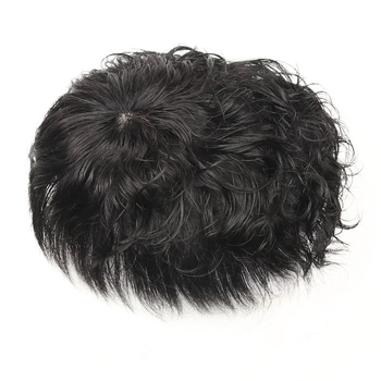 Perucă pentru bărbați — Volum Leslie, Păr real, Lungime scurtă, Poate fi vopsită și permată, Procesare mecanică