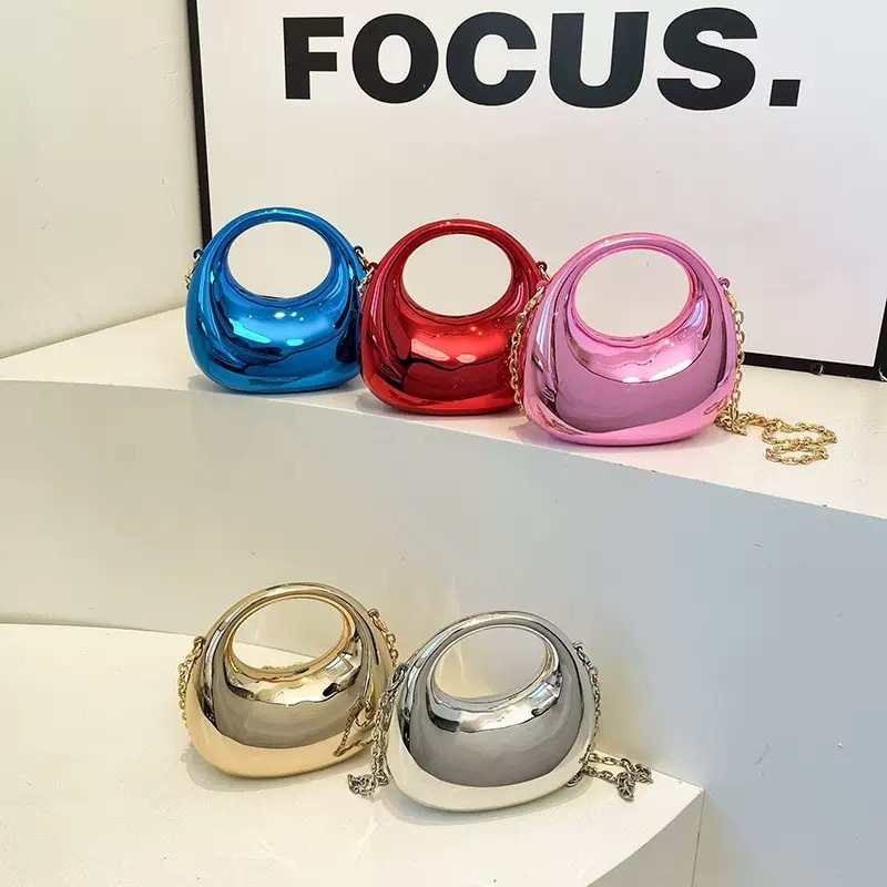 Akrylová box taška, kruhový tvar, uzáver s zámkom, skrytá kapsa na zips, denné nosenie, retro štýl Európa-Amerika