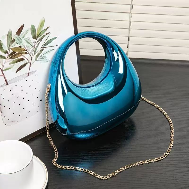 Akrylová box taška, kruhový tvar, uzáver s zámkom, skrytá kapsa na zips, denné nosenie, retro štýl Európa-Amerika