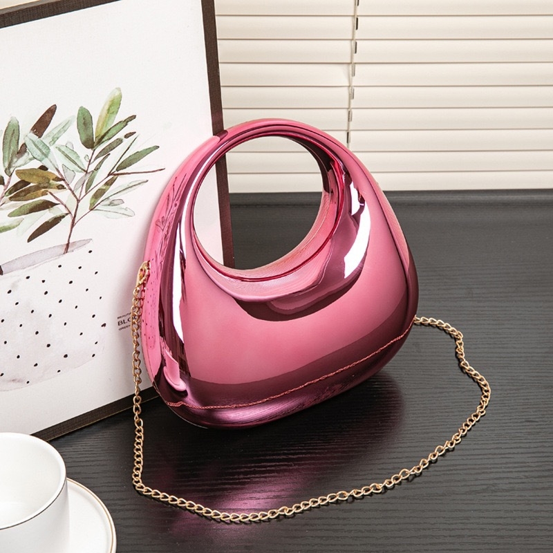 Akrylová box taška, kruhový tvar, uzáver s zámkom, skrytá kapsa na zips, denné nosenie, retro štýl Európa-Amerika