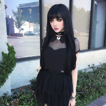 Baifumi перука, дълга права коса с прав бретон — корейски стил, термоустойчива синтетична коса, модел 003, може да се боядиса.