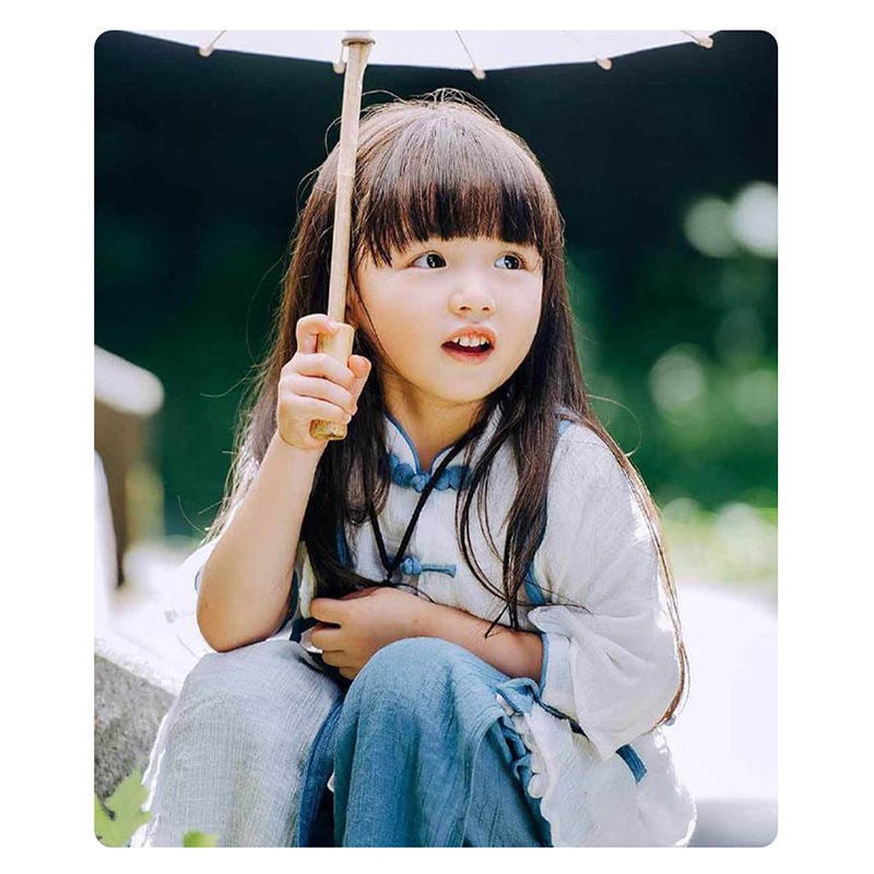 Детска перука: дълга права коса, челка с права линия, корейски стил, материал синтетични влакна, устойчиви на висока температура, модел 903, Baifumi, за деца