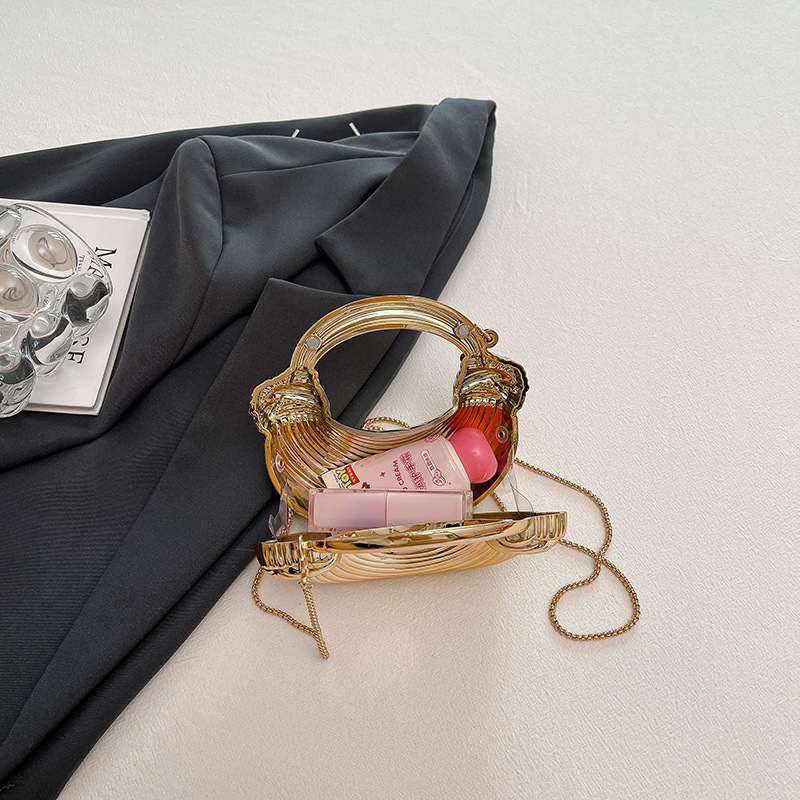 Õhtune klutch-kott, dumpling–crescent kuju, ABS-korpus, magnetlukk, peidetud tõmblukuga tasku, sisemus sünteetilise naha vooder