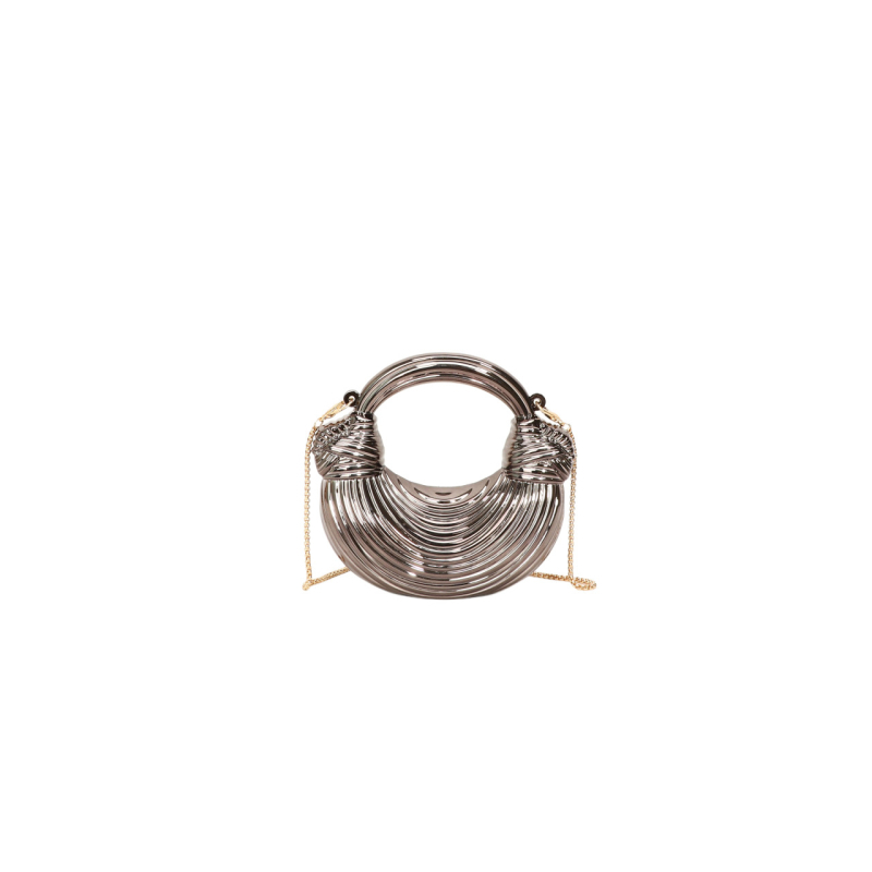 Õhtune klutch-kott, dumpling–crescent kuju, ABS-korpus, magnetlukk, peidetud tõmblukuga tasku, sisemus sünteetilise naha vooder