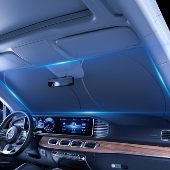 Сгъваем слънцезащитен сенник за автомобил, отражателен, с покритие, с вградена универсална съвместимост