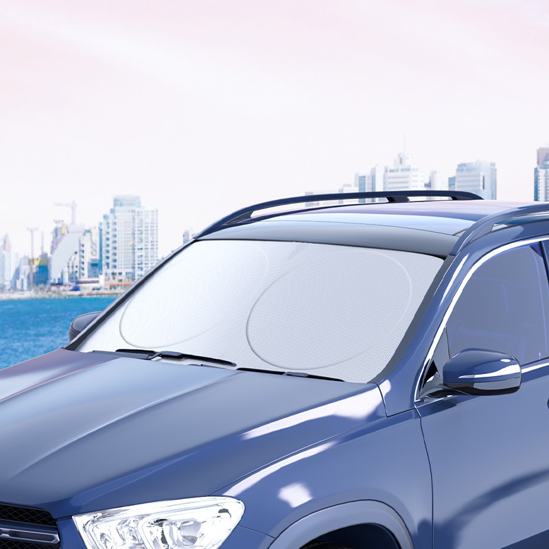 Сгъваем слънцезащитен сенник за автомобил, отражателен, с покритие, с вградена универсална съвместимост