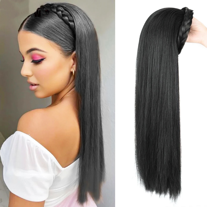 Paróka hosszú, göndör hajjal és hajpánttal, hőálló szálból, modell 871, koreai stílus, festhető