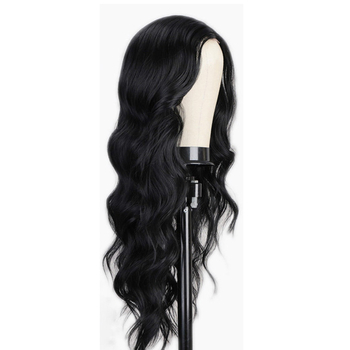 Pikk lokkis parukas keskelt jagatud frontidega, Korea stiil, kuumuskindlad kiud, mehhaaniline tootmine, mudel 103F