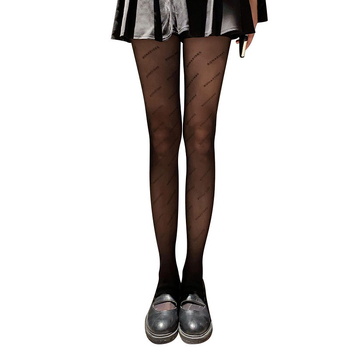 Nailonvõrgustikust sukkpüksid tähemärkide motiiviga, õhukesed 15D denier, klubi jaoks