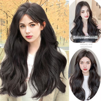 Parukas: pikkade lokkidega juuksed, U-kujuline sisselõige, Korea stiilis, kuumakindlad sünteetilised kiud, mudel 462