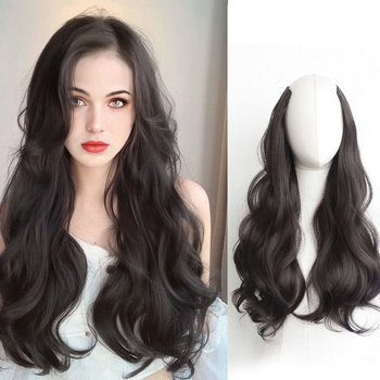 Parukas: pikkade lokkidega juuksed, U-kujuline sisselõige, Korea stiilis, kuumakindlad sünteetilised kiud, mudel 462