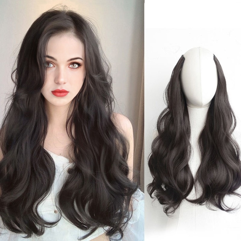 Parukas: pikkade lokkidega juuksed, U-kujuline sisselõige, Korea stiilis, kuumakindlad sünteetilised kiud, mudel 462