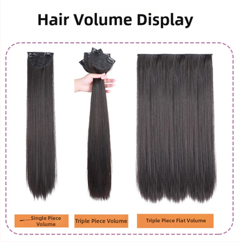 Moterų parukos, ilgų plaukų, tiesūs sintetiniai pluoštai, 3 dalių rinkinys iš chemijos pluoštų, atspari temperatūrai, be šildomo dažymo, senovės stilius