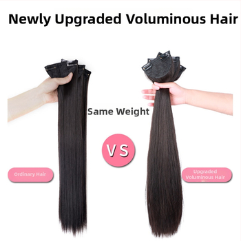 Moterų parukos, ilgų plaukų, tiesūs sintetiniai pluoštai, 3 dalių rinkinys iš chemijos pluoštų, atspari temperatūrai, be šildomo dažymo, senovės stilius