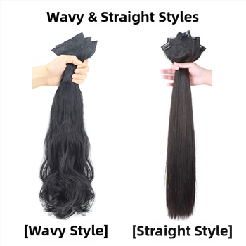 Moterų parukos, ilgų plaukų, tiesūs sintetiniai pluoštai, 3 dalių rinkinys iš chemijos pluoštų, atspari temperatūrai, be šildomo dažymo, senovės stilius