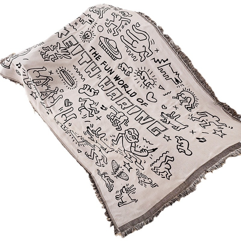 Diai poliesterio–medvilninė sofų uždanga su abstrakčiu paveikslėliu, gėlių ir juokingų gyvūnų motyvais, visiškas dengimas, tinka kombinuotoms sofoms, dekoratyvinė gobelė