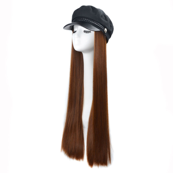 Integrirana perika s mornarskim kapom, duga ravna kosa, model HHJMS, žica otporna na visoke temperature