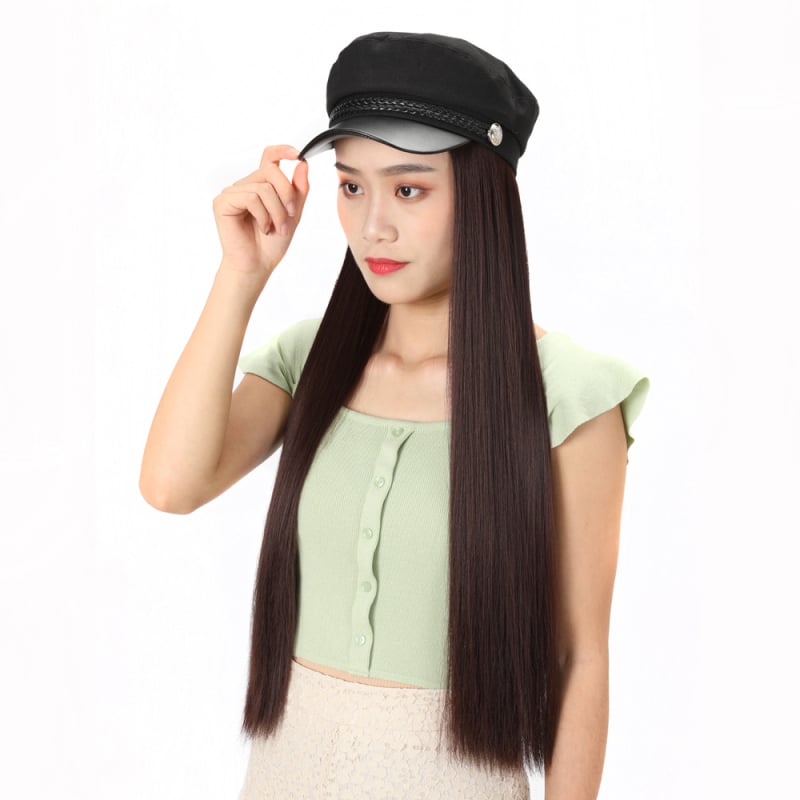 Integrirana perika s mornarskim kapom, duga ravna kosa, model HHJMS, žica otporna na visoke temperature