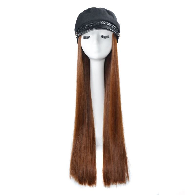 Integrirana perika s mornarskim kapom, duga ravna kosa, model HHJMS, žica otporna na visoke temperature