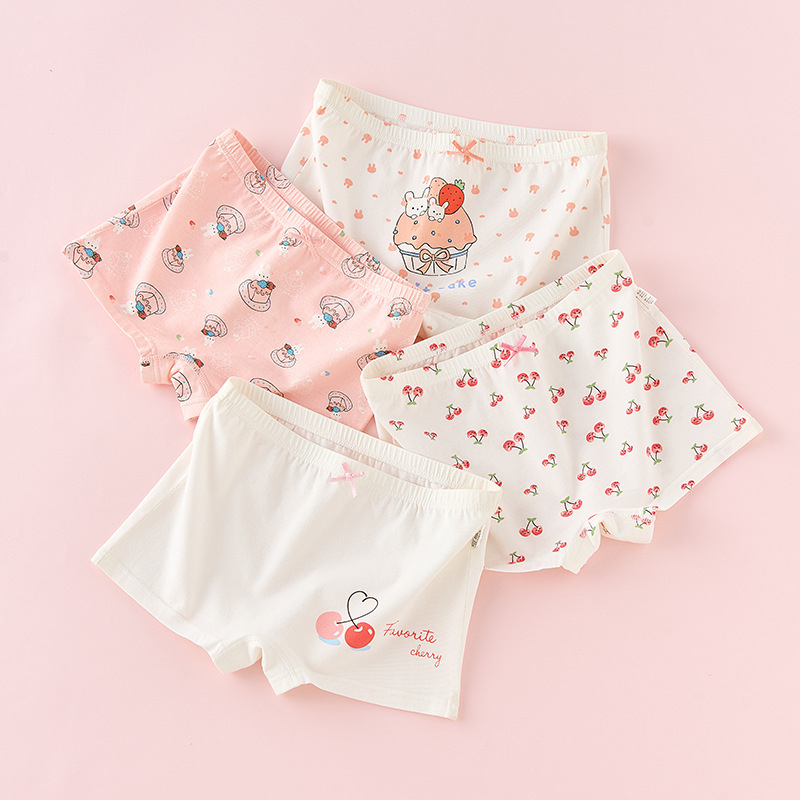 Mergaičių medvilninės apatinės kelnaitės, 95% medvilnė, 3–8 metų amžiaus, vasaros 2025 kolekcija.