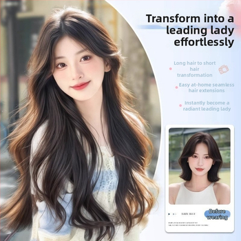 Paruka pre ženy s dlhými vlasmi, jednodielna, model 1124-Big Wave, vlákno s vysokou teplotou