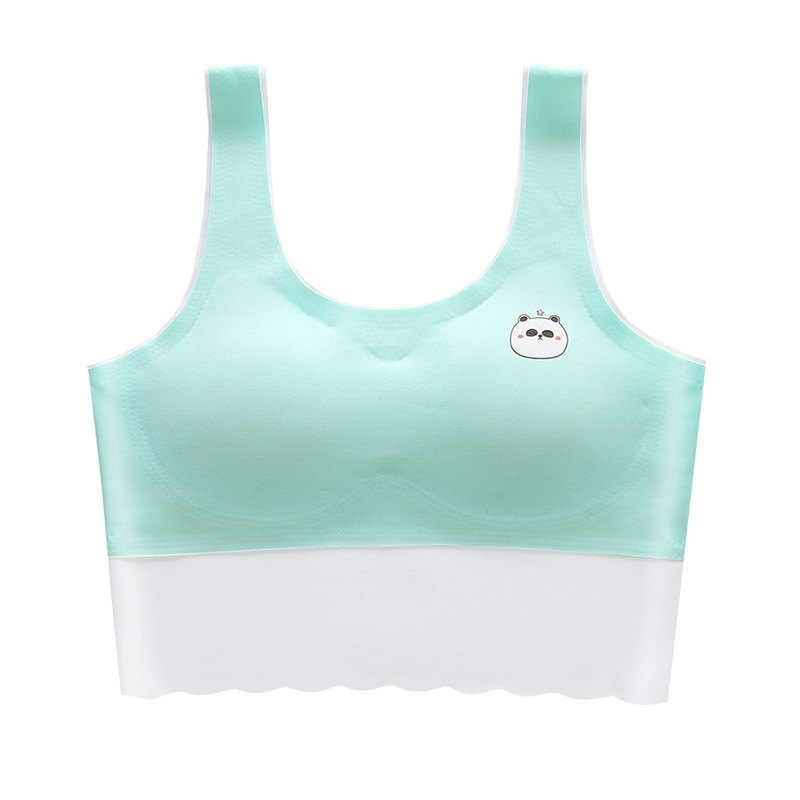 Bezšivna potkošulja za djevojčice s 3/4 čašicom, tanak oblikovan jastučić od spužve, glavni materijal najlon, podstava od spandeksa, fiksni dvostruki naramenice, prozračan i udoban