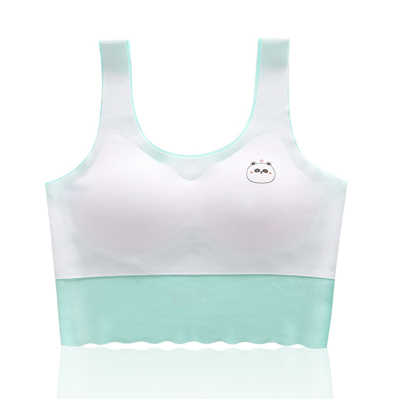 Bezšivna potkošulja za djevojčice s 3/4 čašicom, tanak oblikovan jastučić od spužve, glavni materijal najlon, podstava od spandeksa, fiksni dvostruki naramenice, prozračan i udoban