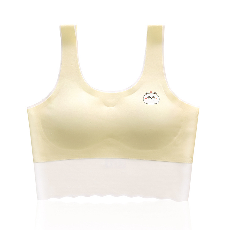 Bezšivna potkošulja za djevojčice s 3/4 čašicom, tanak oblikovan jastučić od spužve, glavni materijal najlon, podstava od spandeksa, fiksni dvostruki naramenice, prozračan i udoban