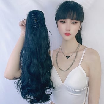 Перука с опашка, клипс с тигрова уста, дишаща коса от високотемпературна тел, модел 7017, Bai Fumei, за дами, може да се боядиса и да се къдри, произход Jiangxi