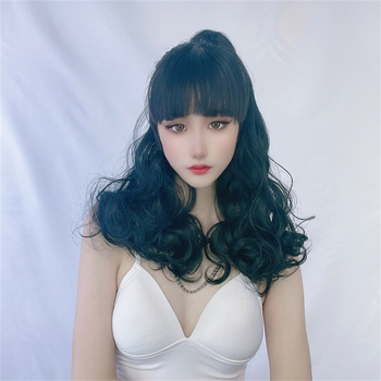 Перука с опашка, клипс с тигрова уста, дишаща коса от високотемпературна тел, модел 7017, Bai Fumei, за дами, може да се боядиса и да се къдри, произход Jiangxi