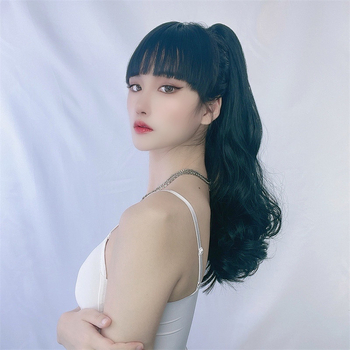 Перука с опашка, клипс с тигрова уста, дишаща коса от високотемпературна тел, модел 7017, Bai Fumei, за дами, може да се боядиса и да се къдри, произход Jiangxi