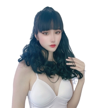 Перука с опашка, клипс с тигрова уста, дишаща коса от високотемпературна тел, модел 7017, Bai Fumei, за дами, може да се боядиса и да се къдри, произход Jiangxi