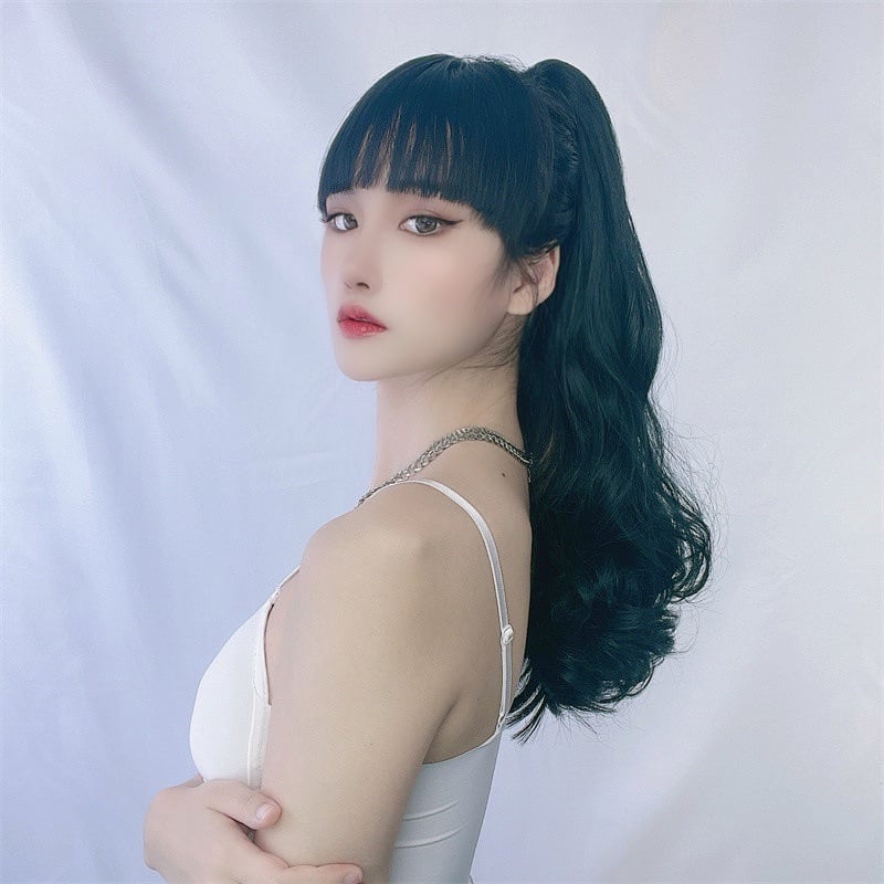 Перука с опашка, клипс с тигрова уста, дишаща коса от високотемпературна тел, модел 7017, Bai Fumei, за дами, може да се боядиса и да се къдри, произход Jiangxi