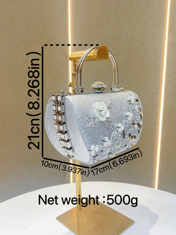 Elegantne õhtune kott karbiforma, padja kuju, polüester, klapiga sulgemine, sisetaskud telefonile ja isikut tõendavale kaardile