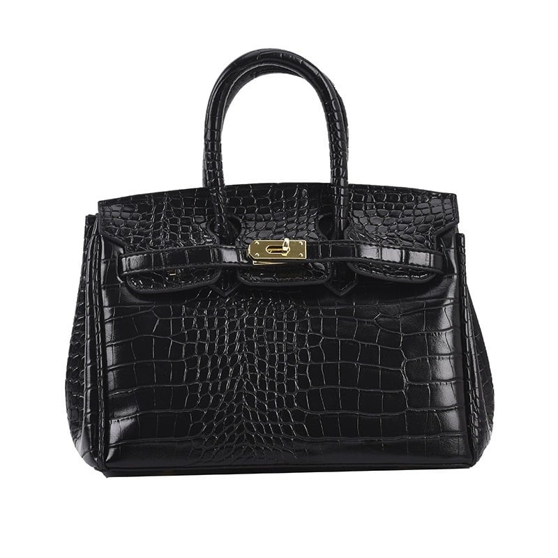Kelly válltáska krokodil mintával, crossbody (PU anyag, városi minimalist stílus, horizontális négyzetes forma, zipzár, poliészter bélés)